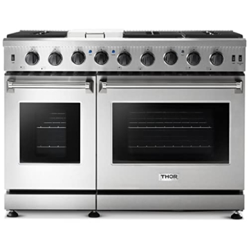 Thor Kitchen Pro-Style 48-Inch Dual Fuel Range with 6 Burners and Double Ovens