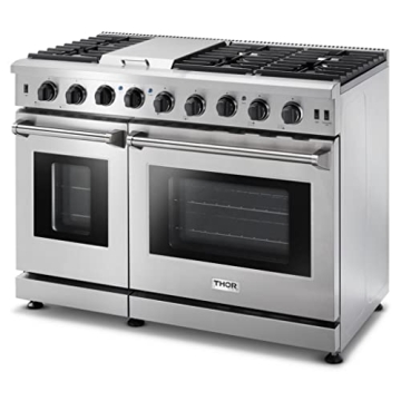 Thor Kitchen 48-Inch Dual Fuel Range - 6 Burners, Double Ovens
