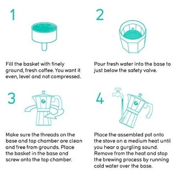 Coffee Gator Moka Pot Stovetop Espresso Maker