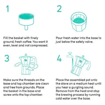 Coffee Gator Moka Pot Stovetop Espresso Maker