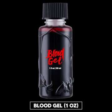 Spooktacular Creations Halloween Fake Blood, 1 oz Faux Blood Makeup, Stage Blood Bottle, Prank Dripping Blood Paint, Washable Fake Blood for Clothes, Zombie, Vampire Blood Make Up