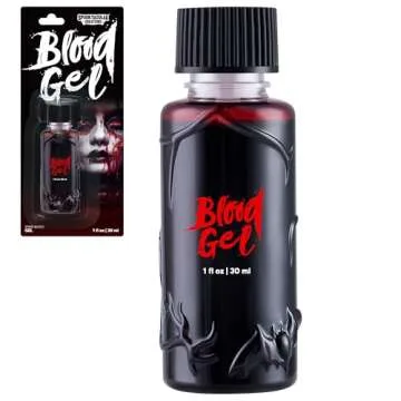 Spooktacular Creations Halloween Fake Blood, 1 oz Faux Blood Makeup, Stage Blood Bottle, Prank Dripping Blood Paint, Washable Fake Blood for Clothes, Zombie, Vampire Blood Make Up