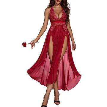 Avidlove Women Lace Deep V Nightgown for Elegant Nights