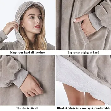 Felicigeely Cozy Hoodie Blanket with Pockets