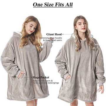 Felicigeely Cozy Hoodie Blanket with Pockets
