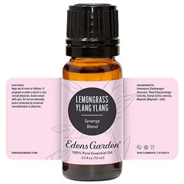 Edens Garden Lemongrass Ylang Ylang Essential Oil Synergy Blend, 100% Pure Therapeutic Grade (Undiluted Natural/ Homeopathic Aromatherapy Scented Essential Oil Blends) 10 ml