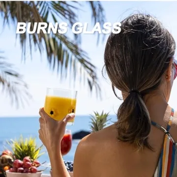 Burns Glass Sunflowers Rocks Glasses Set of 2 - 14 Oz Elegant Drinkware