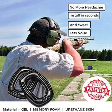 BJKing Gel Ear Pads, High Density Noise Reduction Replacement Gel Cups for Howard Leight Impact Spor...