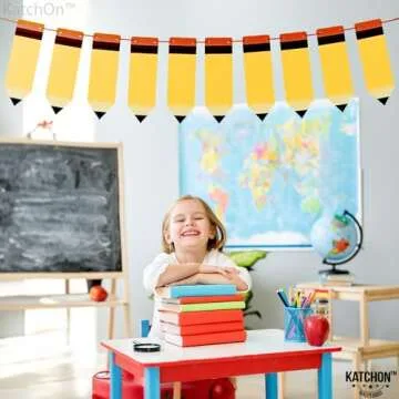 KatchOn, Back to School Pencil Banner - Large, 10 Feet, No DIY | Back to School Banner Decor | Welcome Back to School Decorations for Classroom | Pencil Garland for First Day of School Decorations