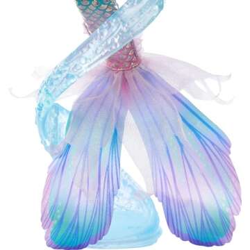 Mattel Disney The Little Mermaid Deluxe Ariel Doll with Iridescent Tail, Hair Jewelry Beads & Display Stand, Inspired by the Movie
