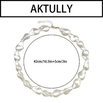 Pearl Necklaces for Women Chunky Pearl Choker Necklaces Baroque Pearl Necklace Dainty White Pearl Beaded Necklace Vintage Pearl Charm Choker Necklace Birthday Wedding Jewelry for Women