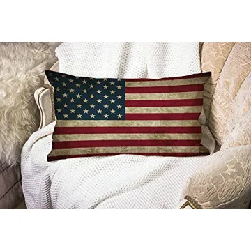 Smooffly Vintage American Flag Pillow Case for Home Comfort