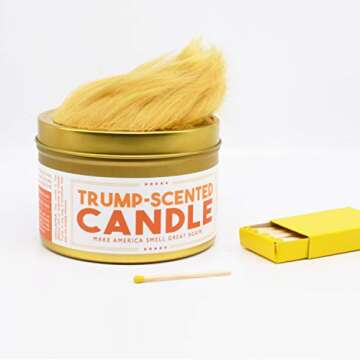 JD and Kate Industries Anti-Trump Trump Scented Candle | Hand-Poured in 16 oz tin | Steak and Suntan Lotion Scent