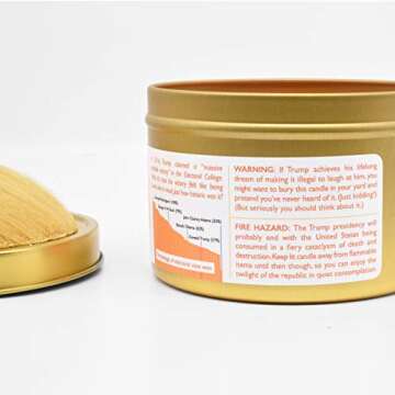 JD and Kate Industries Anti-Trump Trump Scented Candle | Hand-Poured in 16 oz tin | Steak and Suntan Lotion Scent