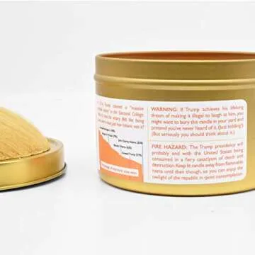 JD and Kate Industries Anti-Trump Trump Scented Candle | Hand-Poured in 16 oz tin | Steak and Suntan Lotion Scent