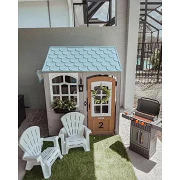 KidKraft Hillcrest Wooden Outdoor Playhouse for Kids