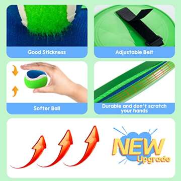 Weehoey Kids Toys - Outdoor Games for Kids, Toss and Catch Ball Set with 6 Paddles 3 Balls, Toys for 3 4 5 6 7 8+ Year Old Boys Girls Christmas Birthday Gifts