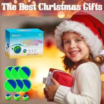 Weehoey Kids Toys - Outdoor Games for Kids, Toss and Catch Ball Set with 6 Paddles 3 Balls, Toys for 3 4 5 6 7 8+ Year Old Boys Girls Christmas Birthday Gifts