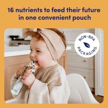 Cerebelly Organic Baby Food Pouches – 6+ Months Organic Veggie Pouches | 16 Nutrients, No Added Sugar, Non-GMO | Toddler Pouches | 4 Ounce BPA-Free Baby Pouches | Carrot Chickpea | 6 Count