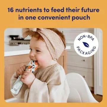 Cerebelly Organic Baby Food Pouches – 6+ Months Organic Veggie Pouches | 16 Nutrients, No Added Sugar, Non-GMO | Toddler Pouches | 4 Ounce BPA-Free Baby Pouches | Carrot Chickpea | 6 Count
