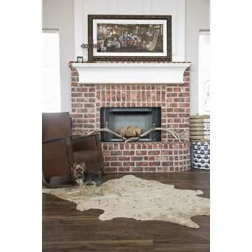 Faux Cowhide Rug - Beautiful Acid Wash Cowhide Rug. Western Throw Rugs for Office, Bedroom, Nursery or Living Room with Our Rustic Area Rugs for Living Room (Tan Gold)