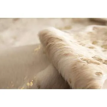 Faux Cowhide Rug - Beautiful Acid Wash Cowhide Rug. Western Throw Rugs for Office, Bedroom, Nursery or Living Room with Our Rustic Area Rugs for Living Room (Tan Gold)