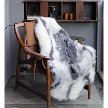 DUPA LIFE Ultra Soft Faux Fur Reindeer Area Rug 3x4.2 Feet