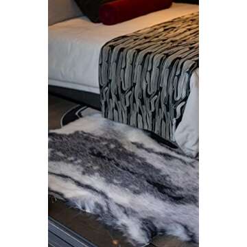 DUPA LIFE Ultra Soft Faux Fur Reindeer Area Rug 3x4.2 Feet