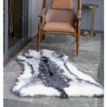DUPA LIFE Ultra Soft Faux Fur Reindeer Area Rug 3x4.2 Feet