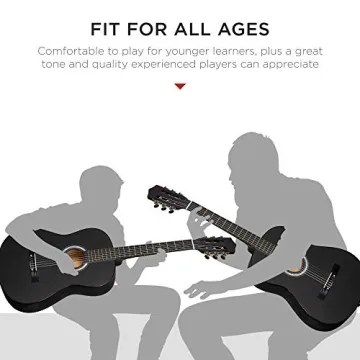 Beginner Acoustic Guitar Starter Kit - Matte Black