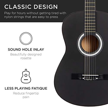 Beginner Acoustic Guitar Starter Kit - Matte Black