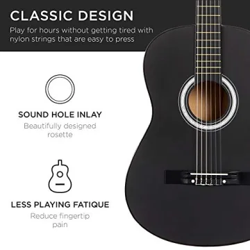 Beginner Acoustic Guitar Starter Kit - Matte Black