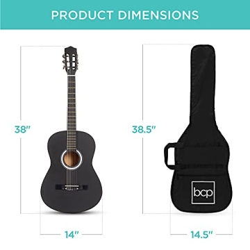 Beginner Acoustic Guitar Starter Kit - Matte Black