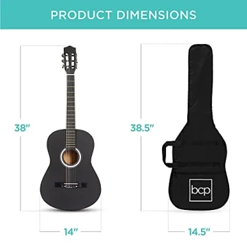 Beginner Acoustic Guitar Starter Kit - Matte Black