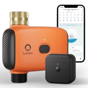 Lumary Smart Sprinkler Timer, WiFi Water Timer for Garden Hose Brass Inlet, Manual Automatic Irrigat...