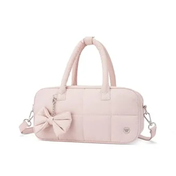 Charming WESTBRONCO Puffer Crossbody Bag for Women - Quilted Handbag with Pendant