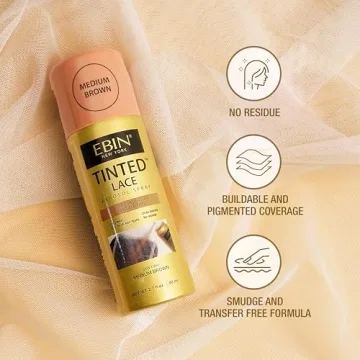 EBIN Tinted Lace Spray Medium Dark Brown - Quick Drying & Natural Looking