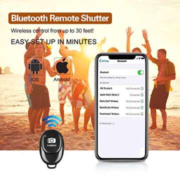 Phone Tripod, Flexible iPhone Tripod and Portable Adjustable Tripod with Wireless Remote, Mini Travel Tabletop Tripod Camera Stand Compatible for iPhone Android DSLR Camera