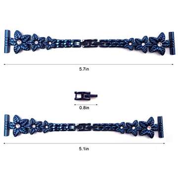 SHGM 20mm Band Compatible with Samsung Galaxy Watch 6 5 4 40mm 44mm/Watch 5 Pro 45mm/Galaxy Watch 4 6 Classic Band 42mm 46mm 43mm 47mm/Watch 3 41mm/Active 2, Women Bling Replacement Metal Bands