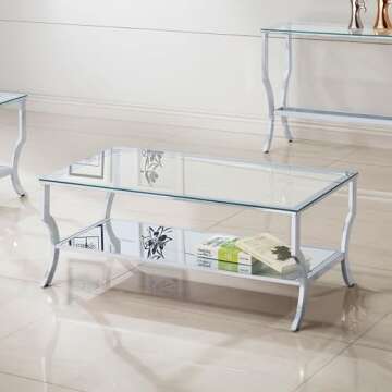 Coaster Furniture Coffee Table with Mirrored Shelf