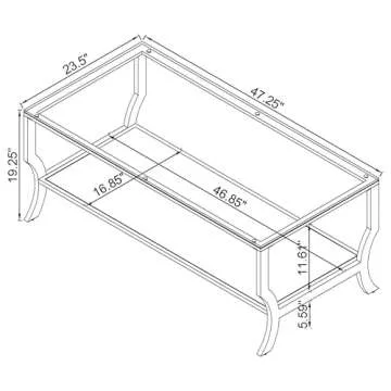 Coaster Furniture Coffee Table with Mirrored Shelf