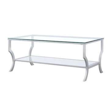Coaster Furniture Coffee Table with Mirrored Shelf