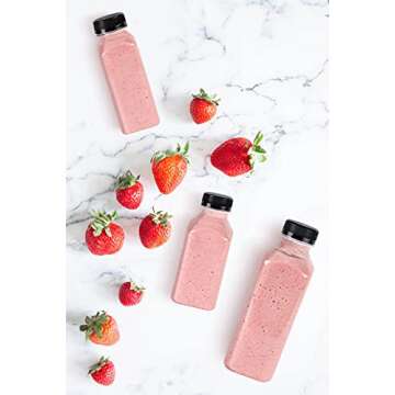 PLASTICPRO Clear Juice Bottle Set with Tamper Evident Lids