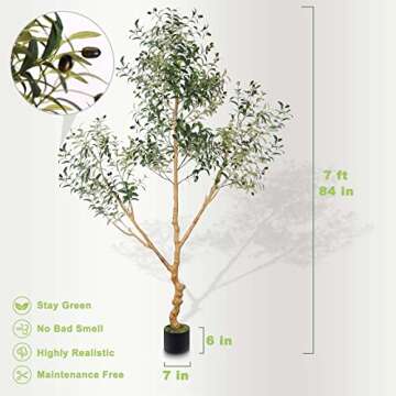 Panlaolao 7FT Artificial Olive Tree for Home Decor
