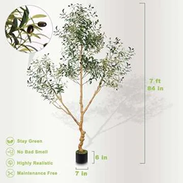 Panlaolao 7FT Artificial Olive Tree for Home Decor