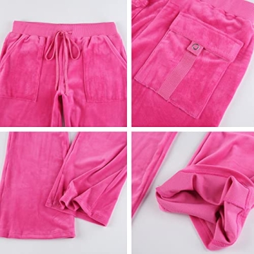 Stylish Women's Velour Tracksuit Set with Crop Hoodie