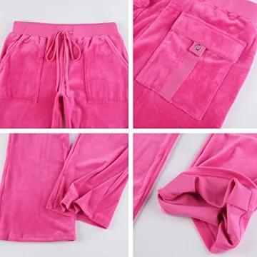 Stylish Women's Velour Tracksuit Set with Crop Hoodie