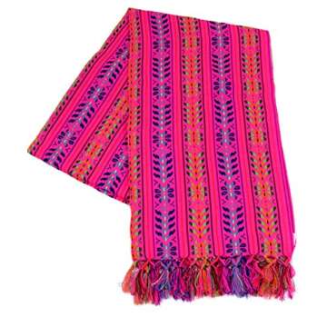 Artesanias FR XL 9 ft Long Doula Mexican Rebozo Shawl (Doula Hot Pink w/Design)