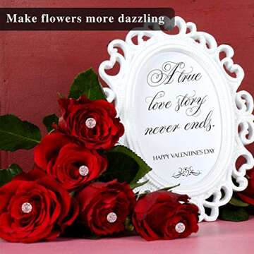 Outus 300 Pieces Diamond Bouquet Pins Rhinestones Corsages Pins 2 Inch Crystals Gems Diamonds for Floral Flower Bouquets Wedding Floral Bridal Hair Accessories Jewelry Decor DIY Craft Sewing