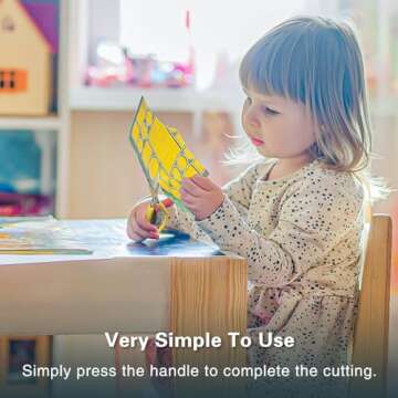 Sokoweii Loop Scissors for Toddlers, 5 Inch Adaptive Design, Right and Lefty Support, Easy-Open Squeeze Handles 3 Pcs